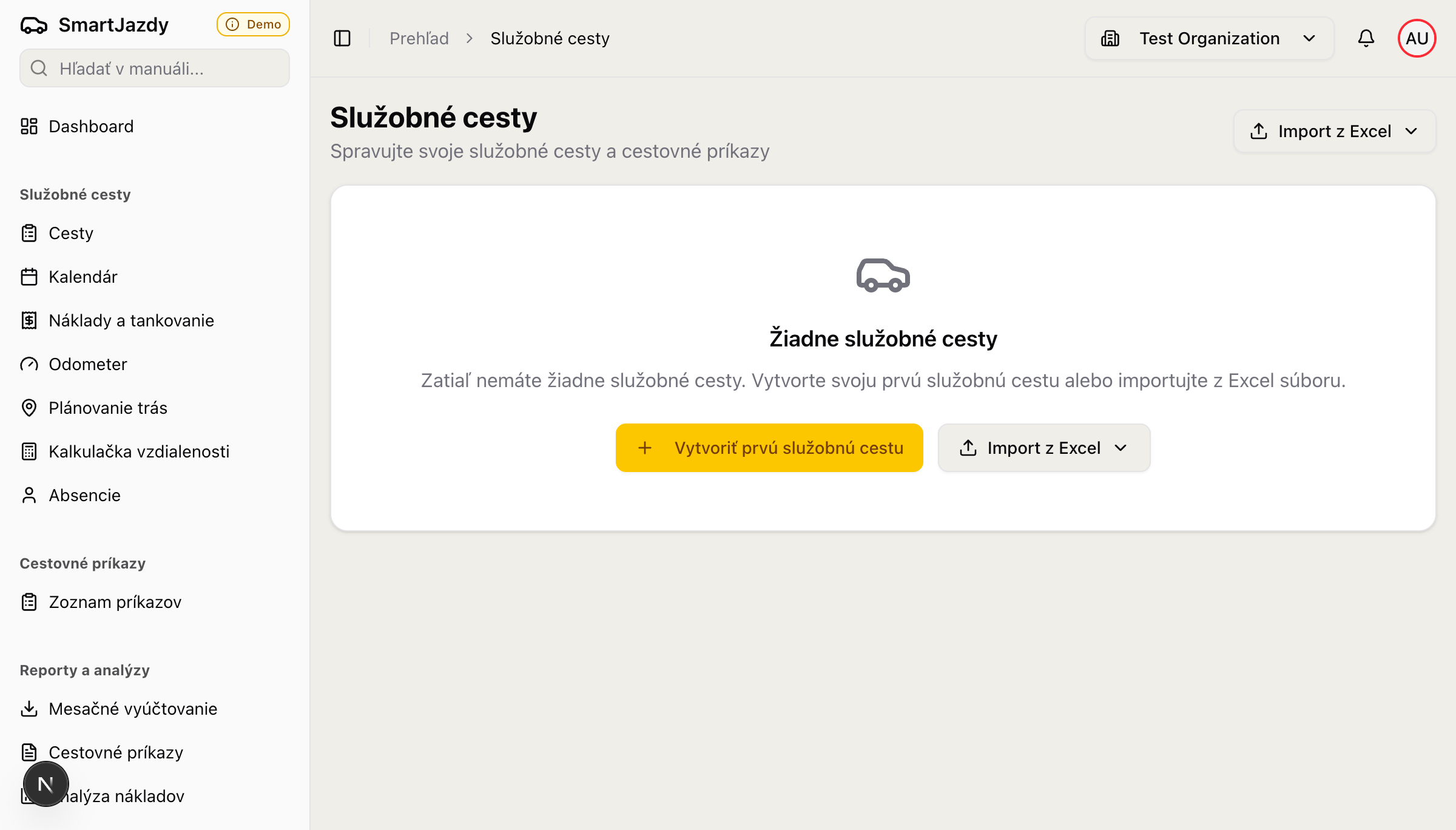 Evidencia služobných ciest